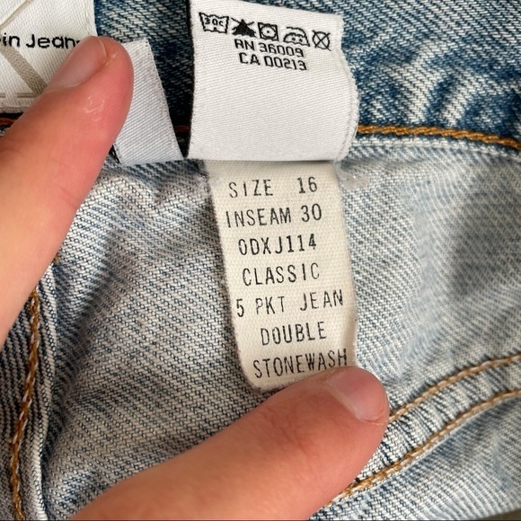 CALVIN KLEIN Vintage High Rise mom Jeans Size 16 light wash stone Union made 32 - Picture 8 of 11